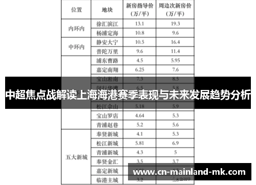 中超焦点战解读上海海港赛季表现与未来发展趋势分析